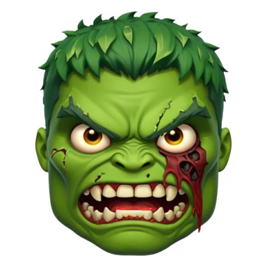 Zombie Hulk face  sticker