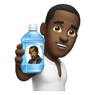 Diddy holding baby oil sticker