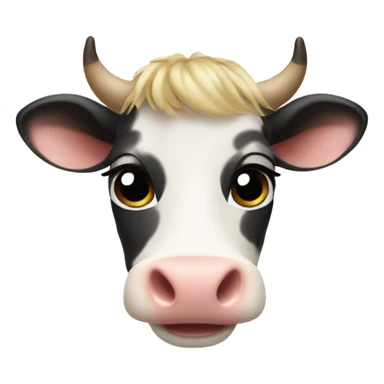 cute female cow with lashes memoji sticker