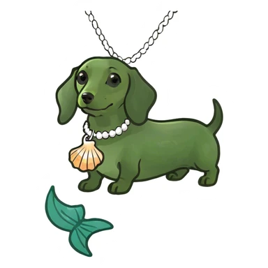 Miniature dachshund with mermaid tail sticker