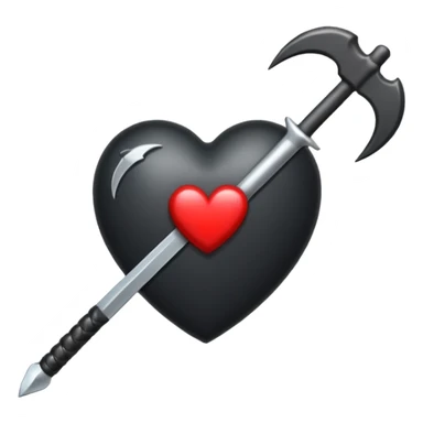 Corazón negro con una flecha sticker