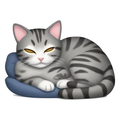 cat sleeping gray tabby sticker