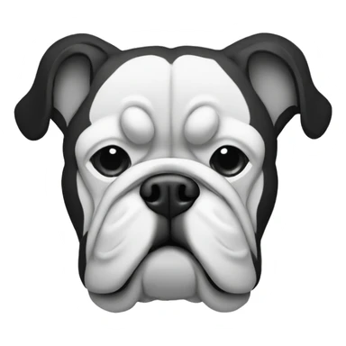 an outline of a bulldog in black and white emoji sticker
