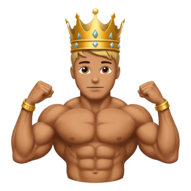 bodybuilder with a crown sticker