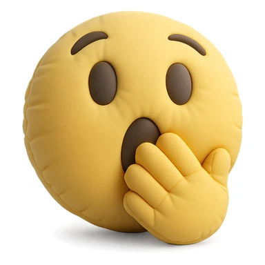 surprised face with hand over mouth, cushion style sticker