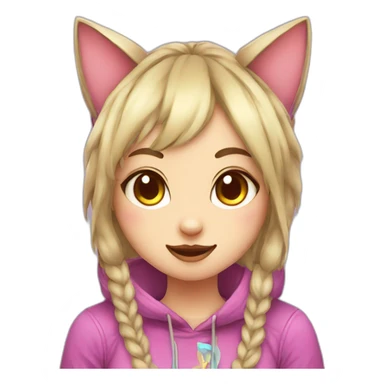 gamer kawaii cat girl sticker