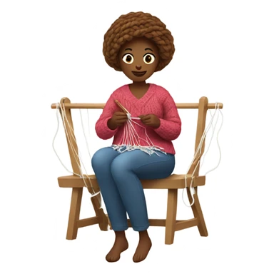 Woman knitting  sticker