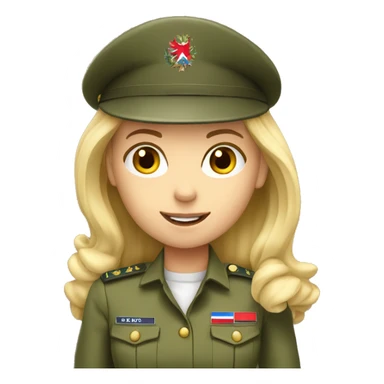 Blond girl in czech army uniform  sticker