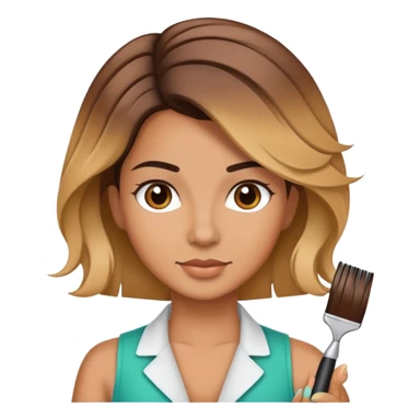 Hispanic Hairstylist coloring hair sticker