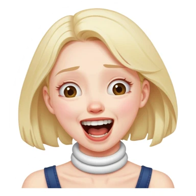 Girl choking her neck kinnda laughing but more anxiety sticker