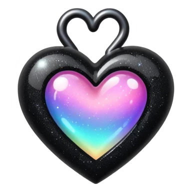 heart with black glitter sticker