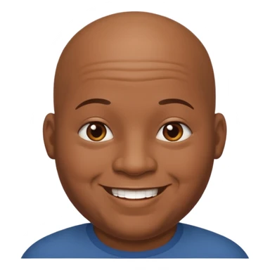 an african guy that's a bit chubby and has barely any hair sticker