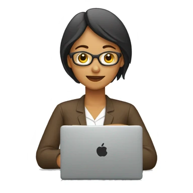 Una mujer trabando en la laptop sobre edicion de video sticker