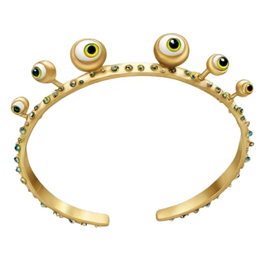 very thin gold bangle ring studded with eyeballs sticker
