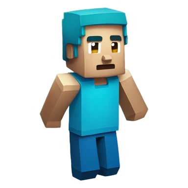 Steve from minecraft with blue tshirt sticker