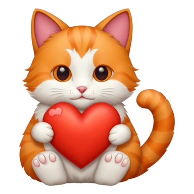 Cat Hugging a heart sticker