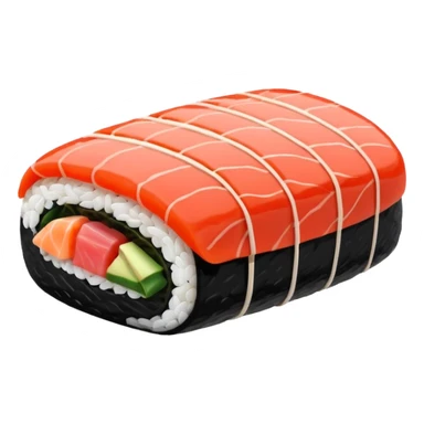 Japanese cuisine humanless avatar in minimalist emoji-style illustration. Sushi , clean lines, red white colors, flat design, calm and modern. sticker