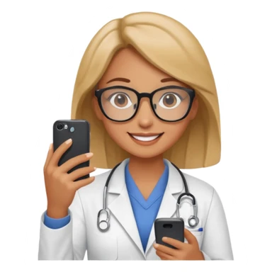 A cute veterinarian girl that watching a movie on her phone sticker