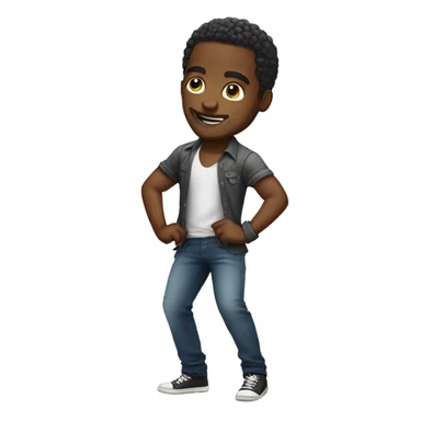 african american man twerking chibi style sticker