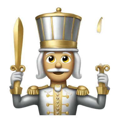 silver and gold nutcracker sticker