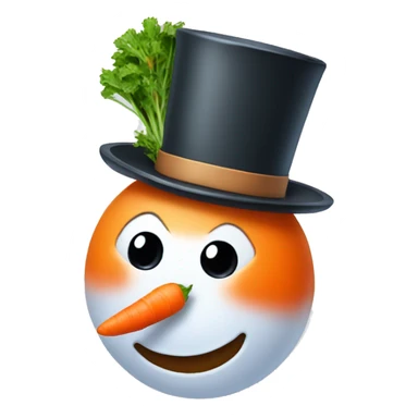 Snowman head with carrot nose sticker