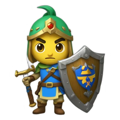 Zelda swordsman with his shield sticker