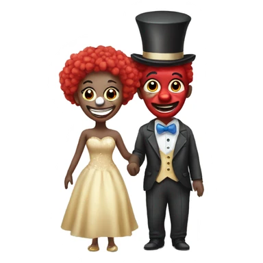 Two clowns getting married  sticker