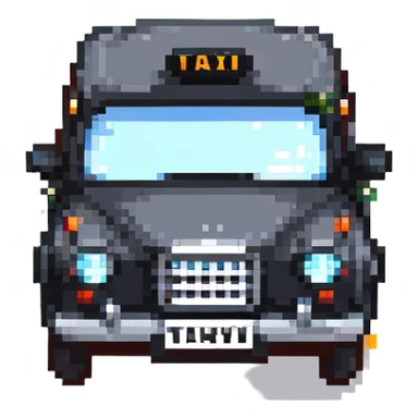 pixel art black London taxi cab sticker