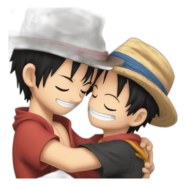Luffy hug Ace sticker
