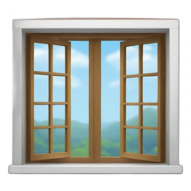 open window with win coming in sticker