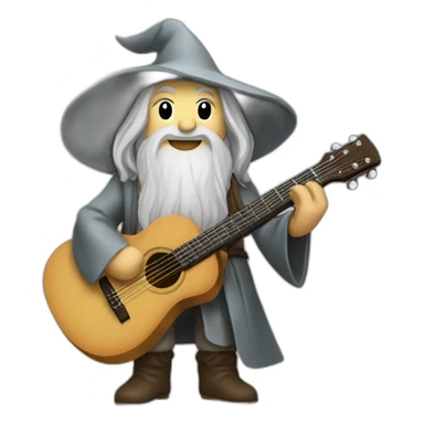 Gandalf with guitar sticker