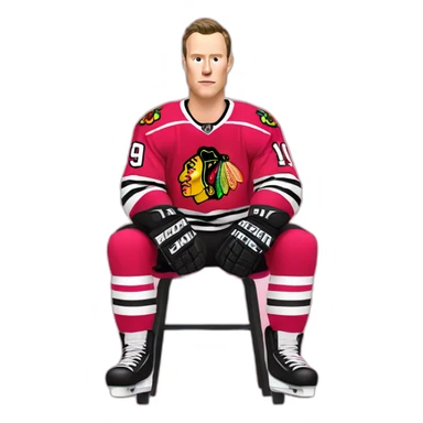 Jonathan Toews sitting on pink chair sticker
