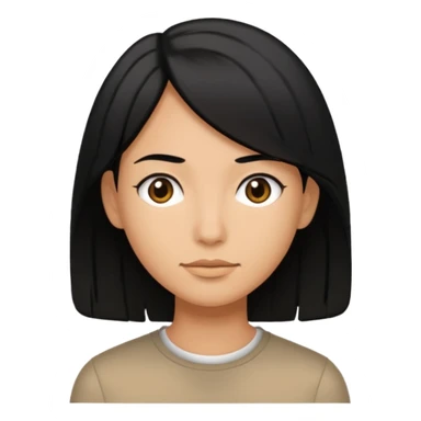 Medium hair length, black hair, tan skin sticker