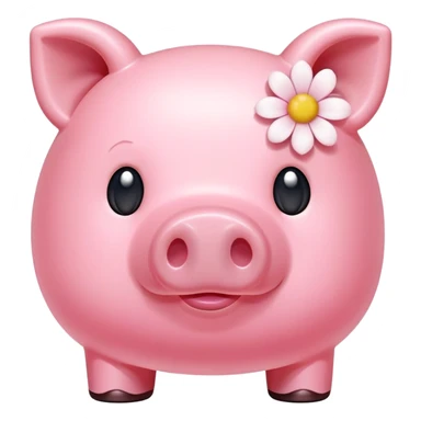 pink spam gummy pig flower sticker