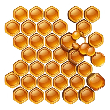 A natural honeycomb panel filled with amber honey. sticker