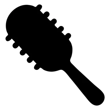 solid black icon of a hairbrush sticker
