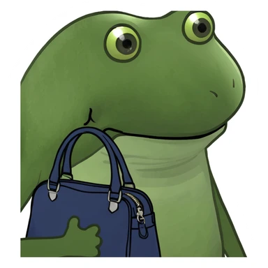 A dark blue hand bag sticker