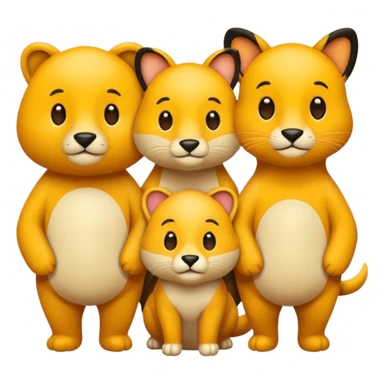animal group with one male and two females sticker