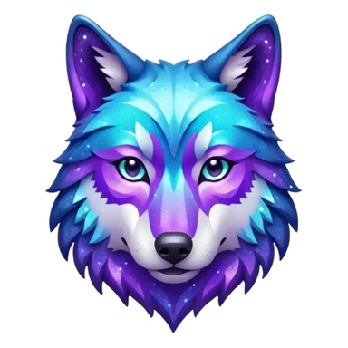 glitter purple and cian lobo sticker