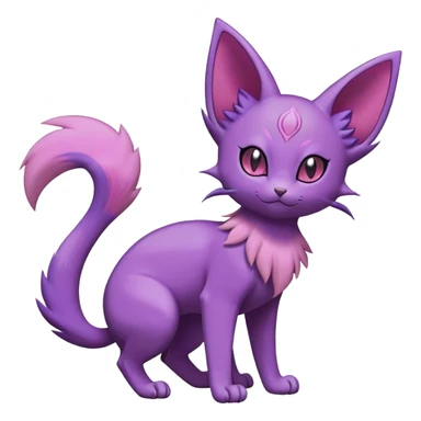 Purrloin-Espeon-Skitty-Pokémon-Fakémon-hybrid-creature (full body) sticker
