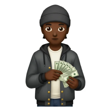 Thug getting money and a house sticker