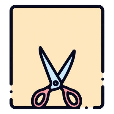 scissors cutting sheet of paper sticker