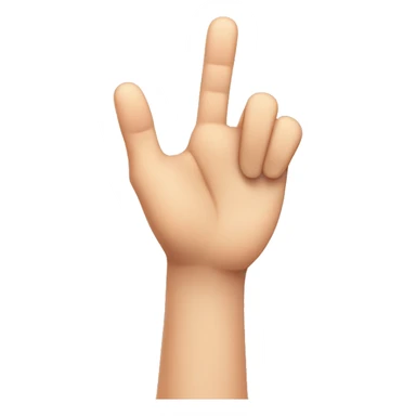 raised hand with 3 fingers together while  thumb and pinky is splayed sticker