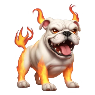 Demon bulldog on fire no legs sticker