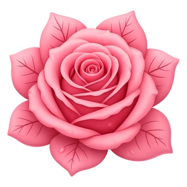 Make the blue icy rose pink in the style of emoji (apple style emojis). Remove the background. sticker