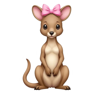 Cute kangaroo with a pink bow sitting down sticker