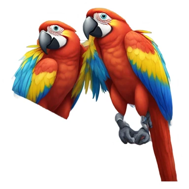 Macaws sitting on car sticker