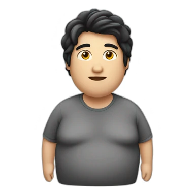 obese-long-black-hair-man sticker