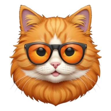 an emoji that is a ginger cat with black cool sunglasses sticker