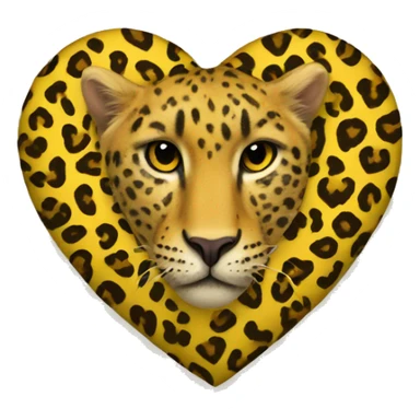 Yellow heart with a leopard sticker
